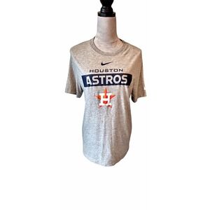 Nike Houston‎ Astros MLB Dri-FIT T-Shirt Baseball Tee Gray Medium